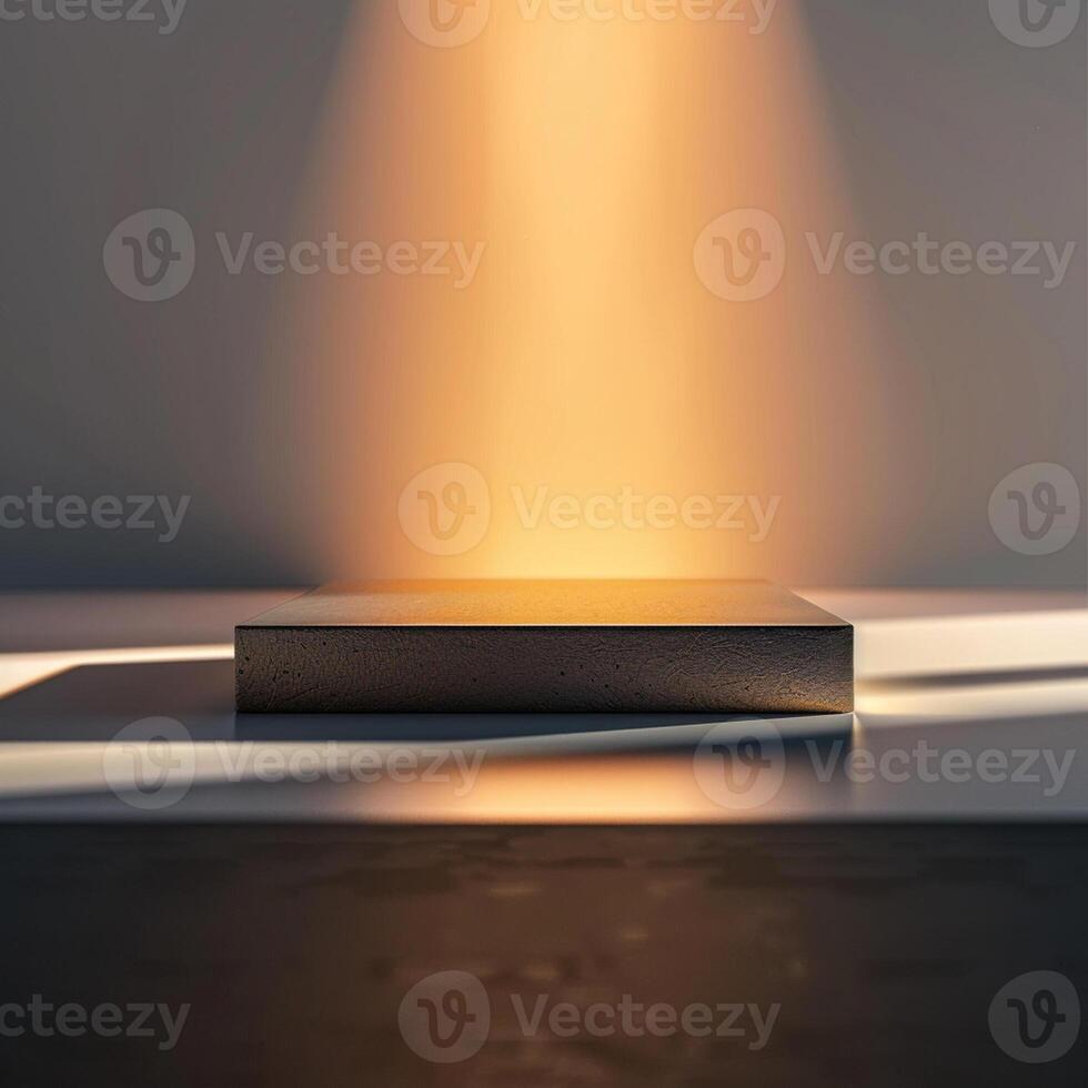A black box with a light shining on it photo