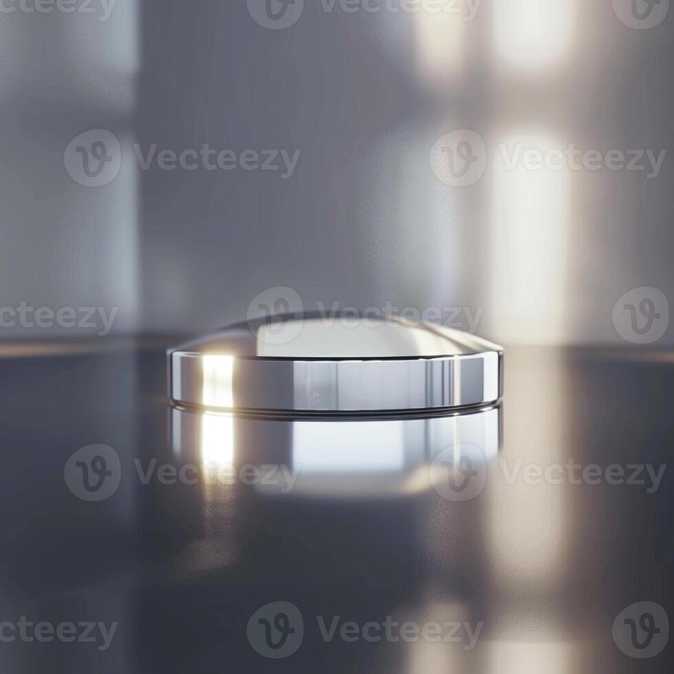 A silver object sitting on a table photo
