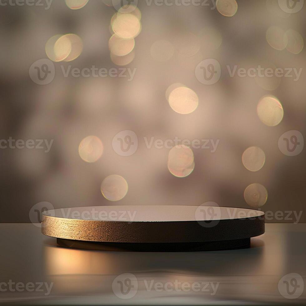 A round table with a light on it photo