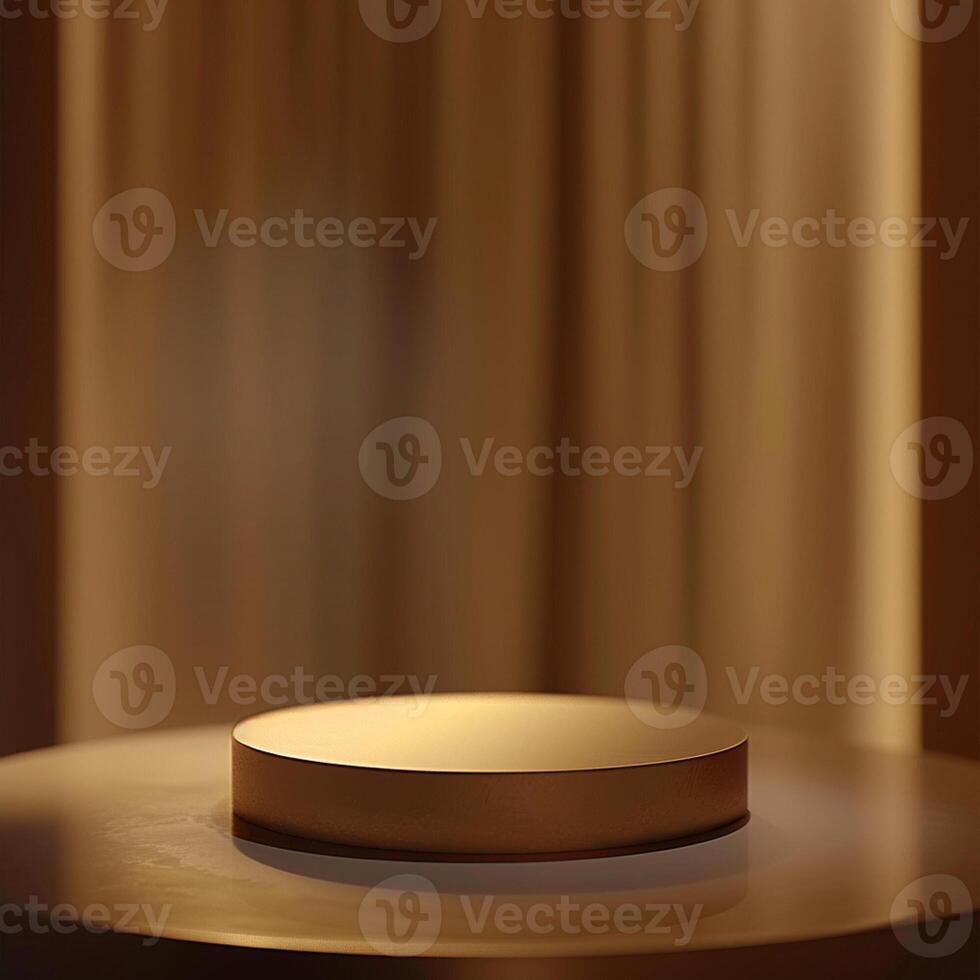 Gold podium with a curtain in the background photo