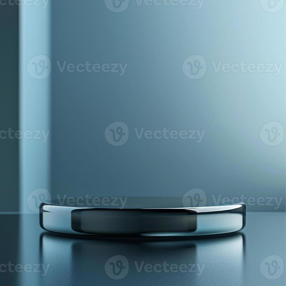 A black and silver object on a table photo
