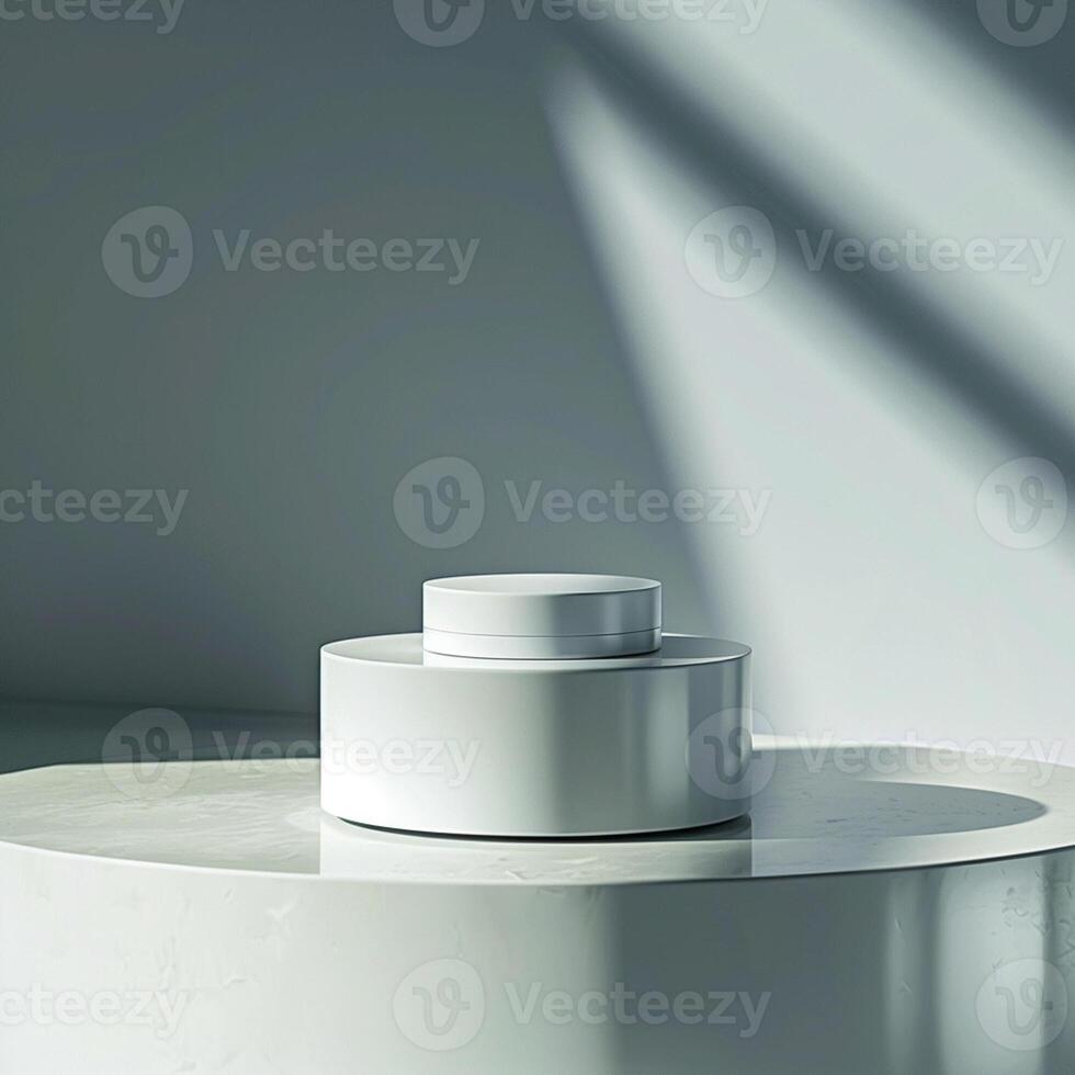 A white container sitting on a white table photo