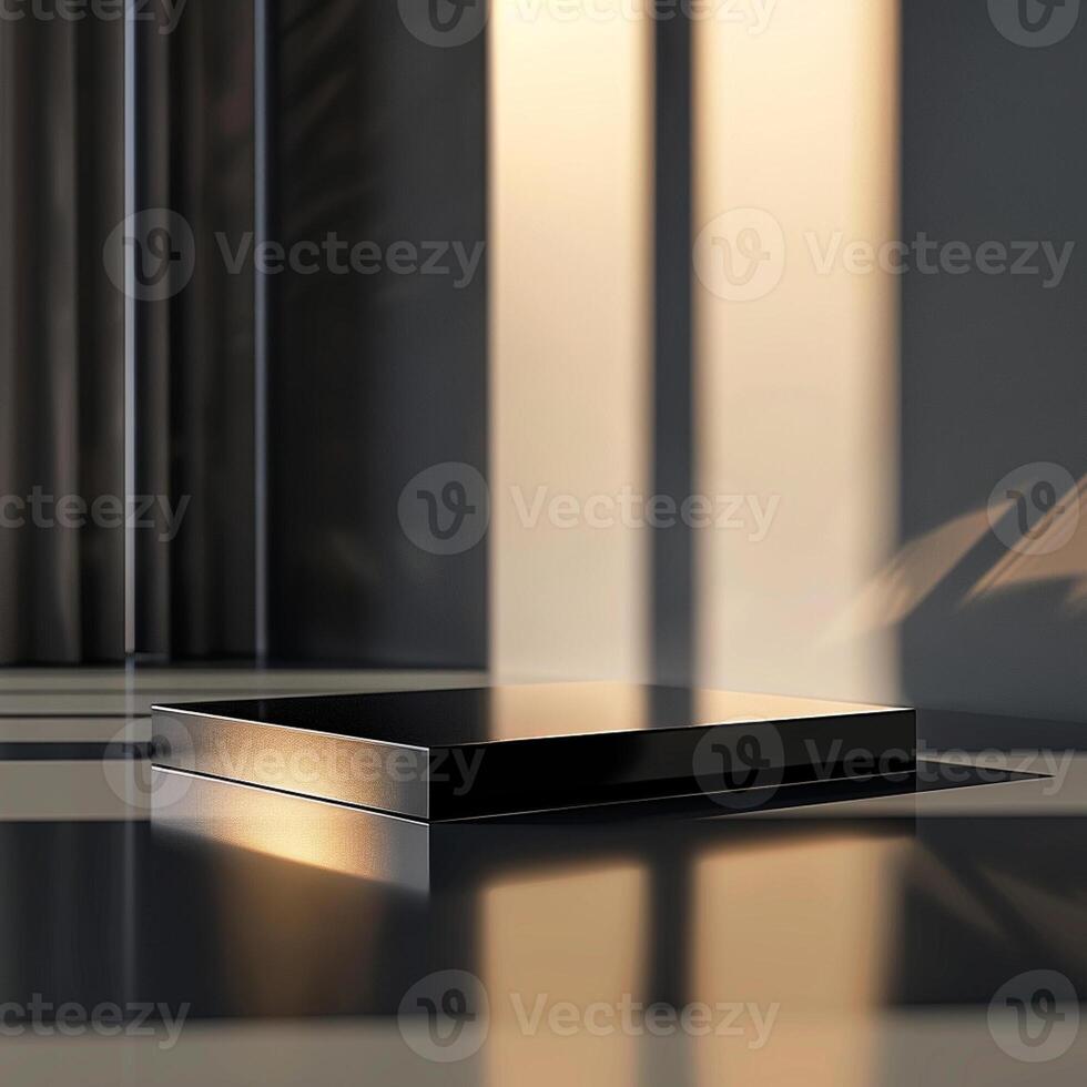 A black box sitting on a table in a room photo