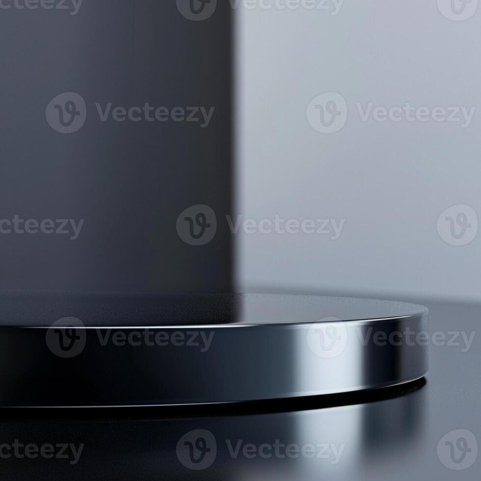 A black circular object on a table photo