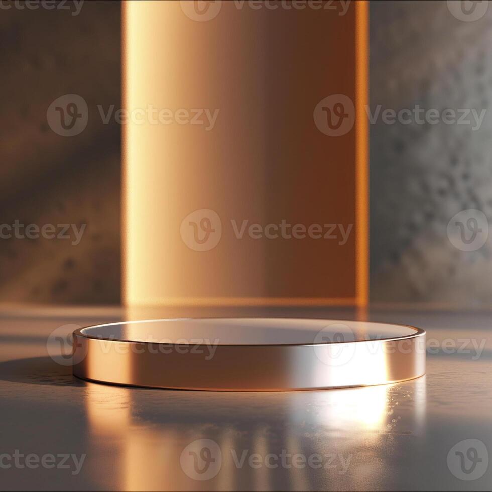A round table with a light shining on it photo