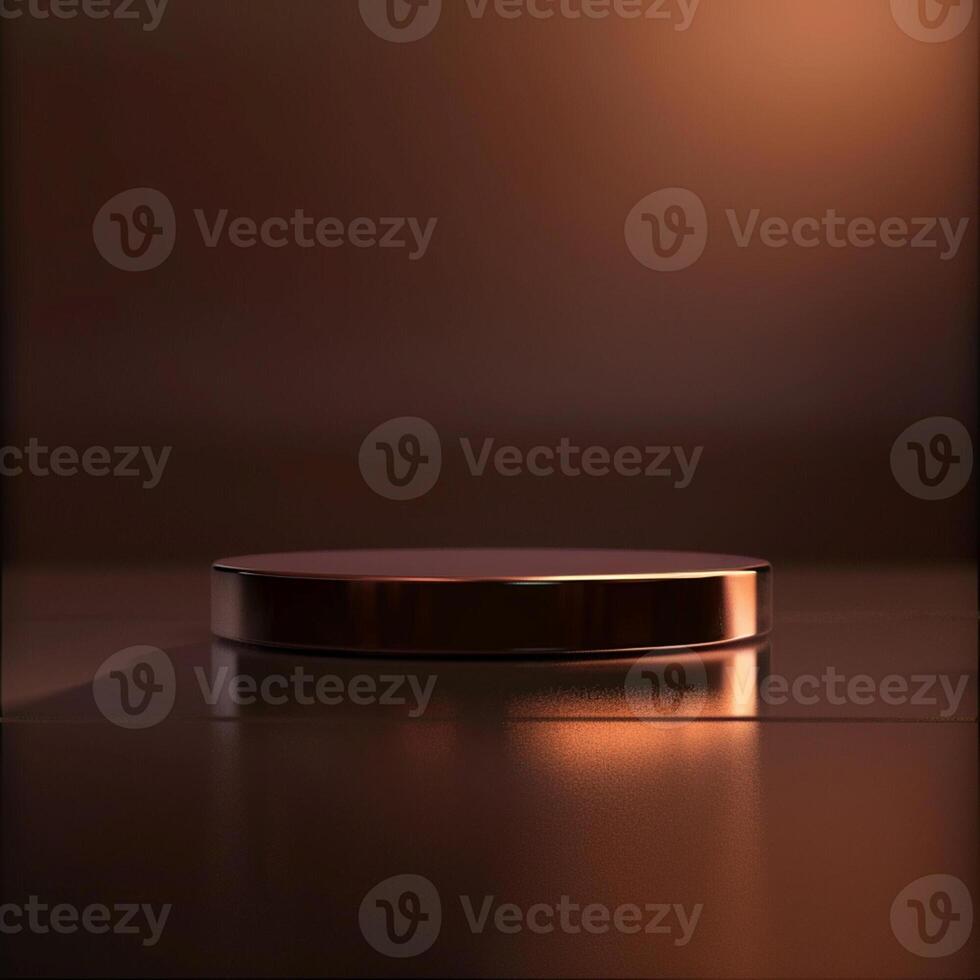 A round object on a table with a dark background photo