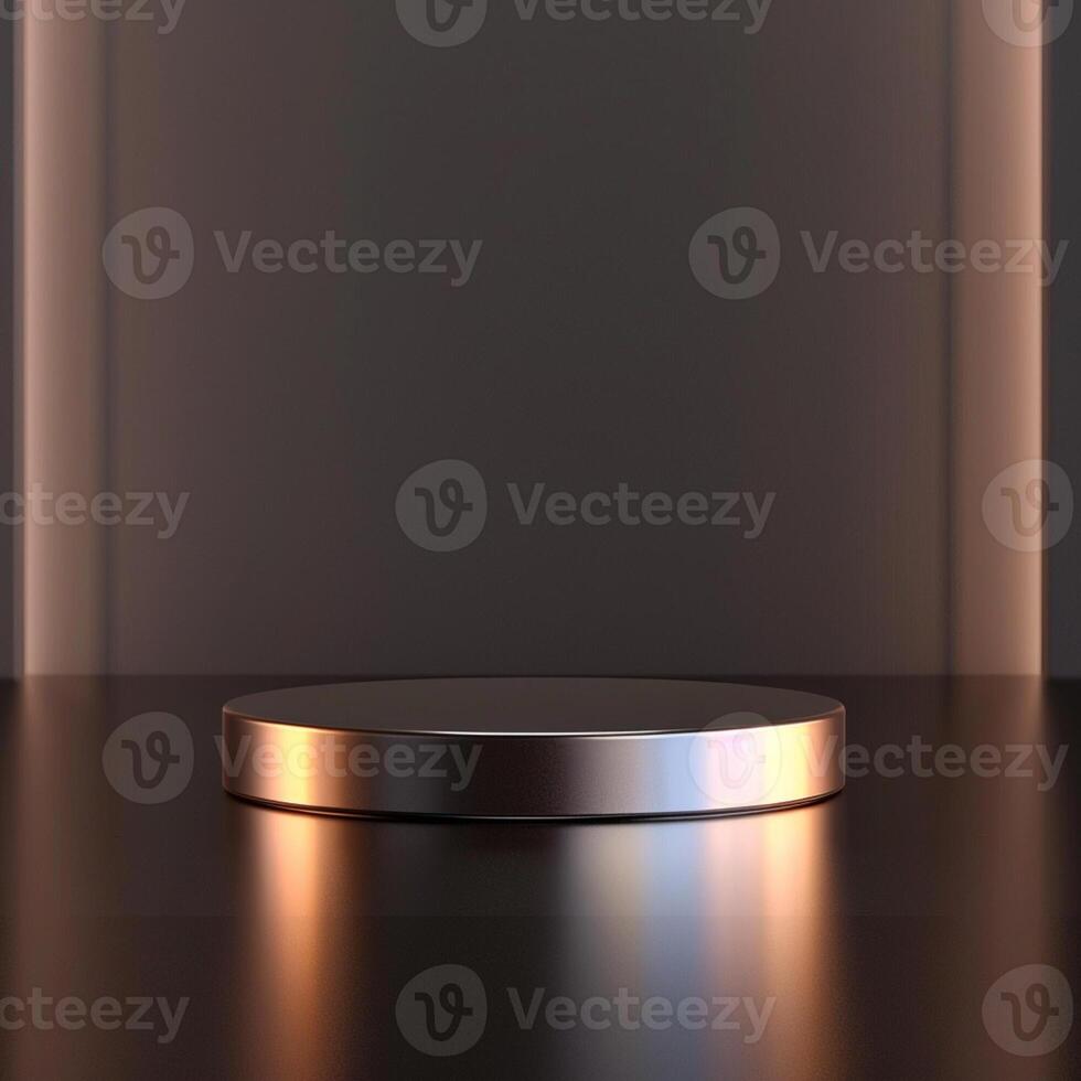 An empty podium on a dark background photo