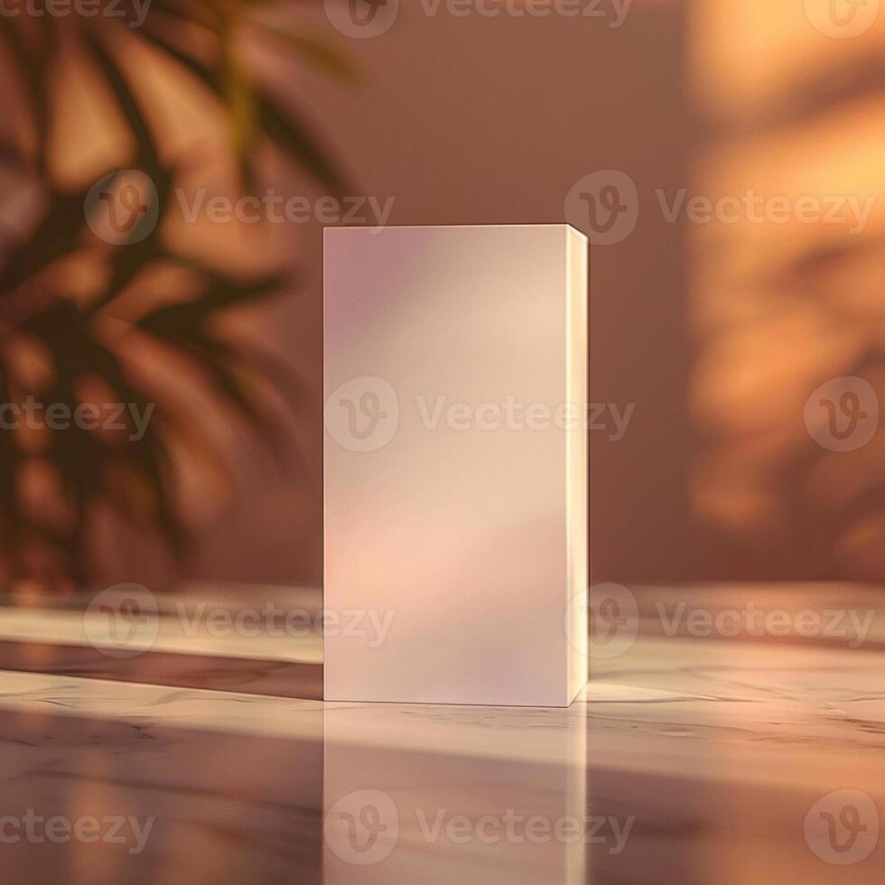 An empty white box sitting on a table photo