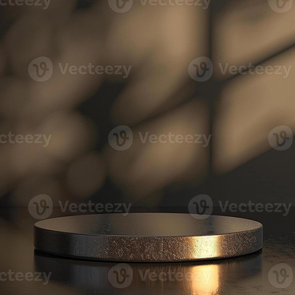 A round table with a light shining on it photo