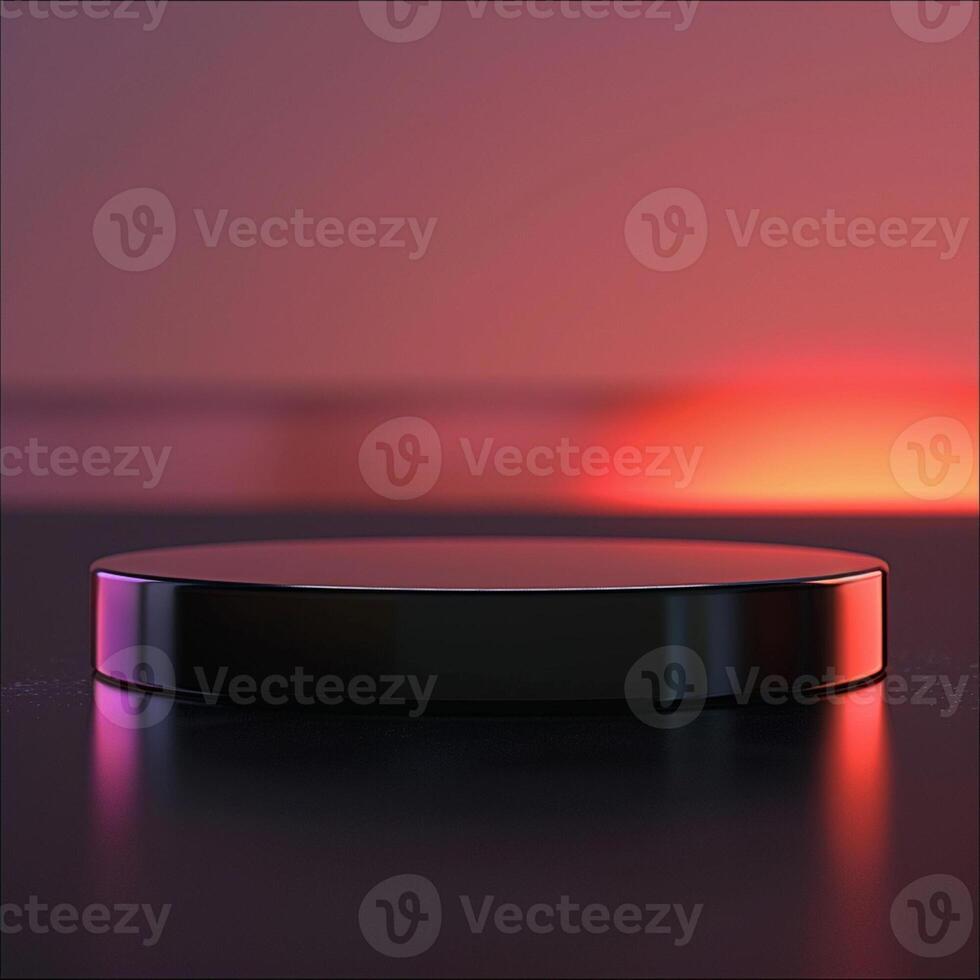 A black and red object sitting on a table photo