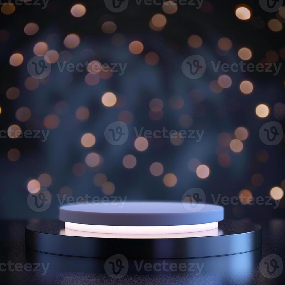 An empty podium with lights on it photo