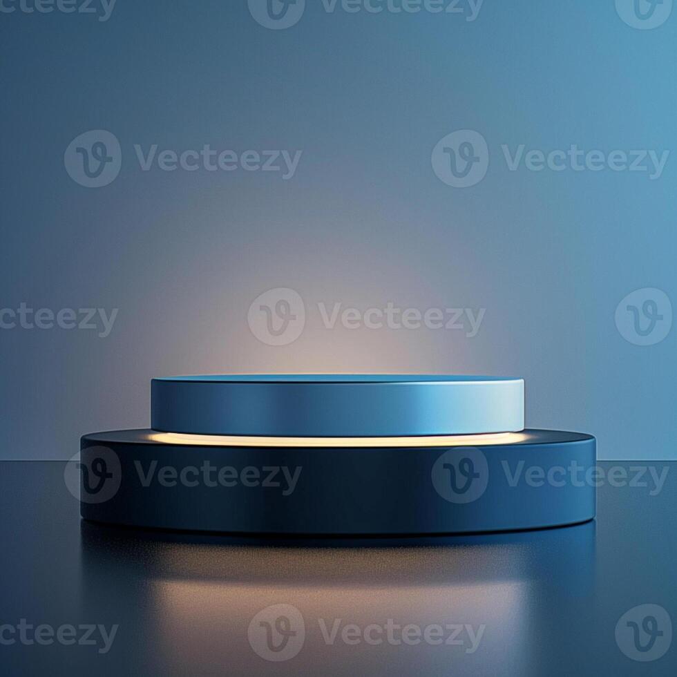 A circular table with a light on top photo