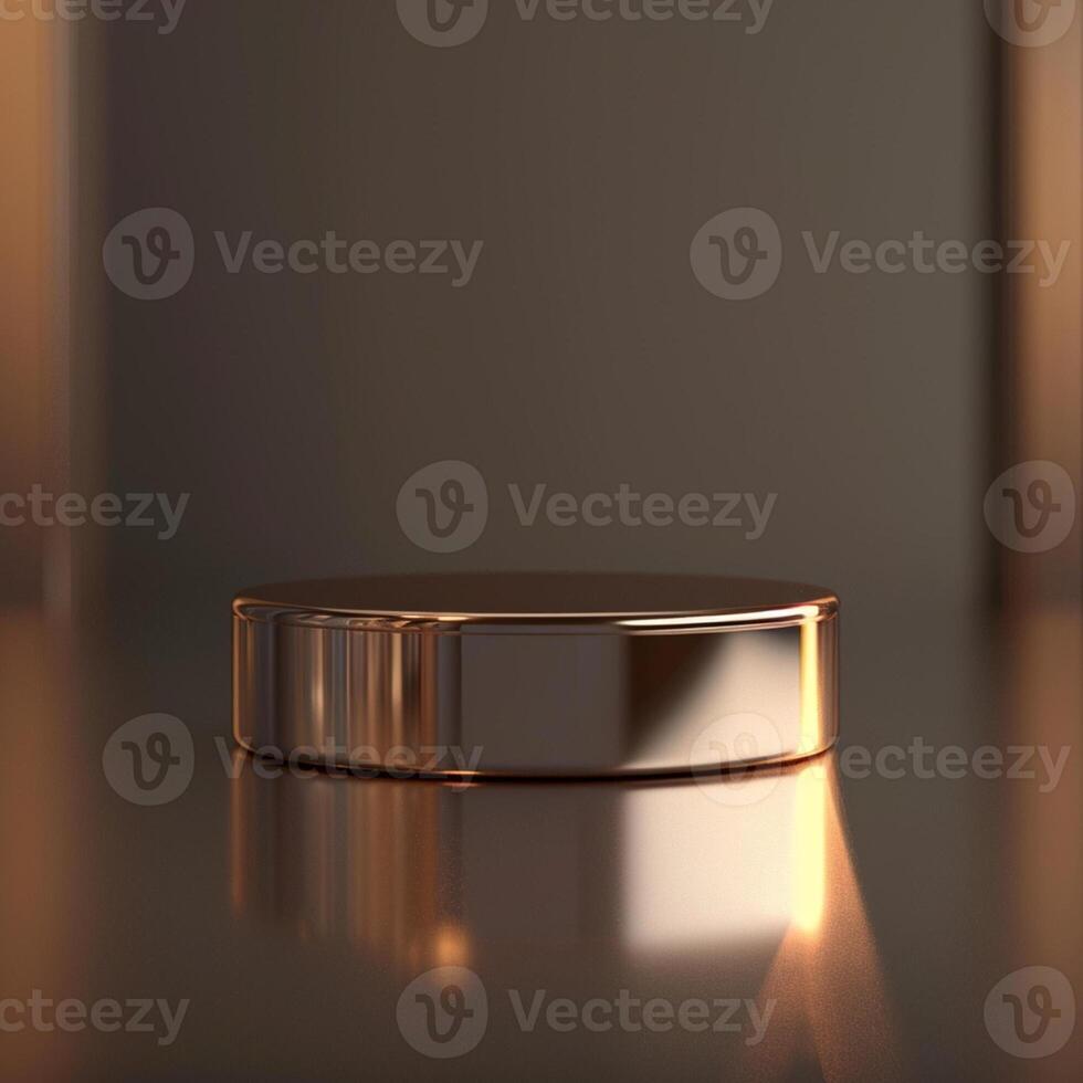 A round object sitting on a table with a light shining on it photo