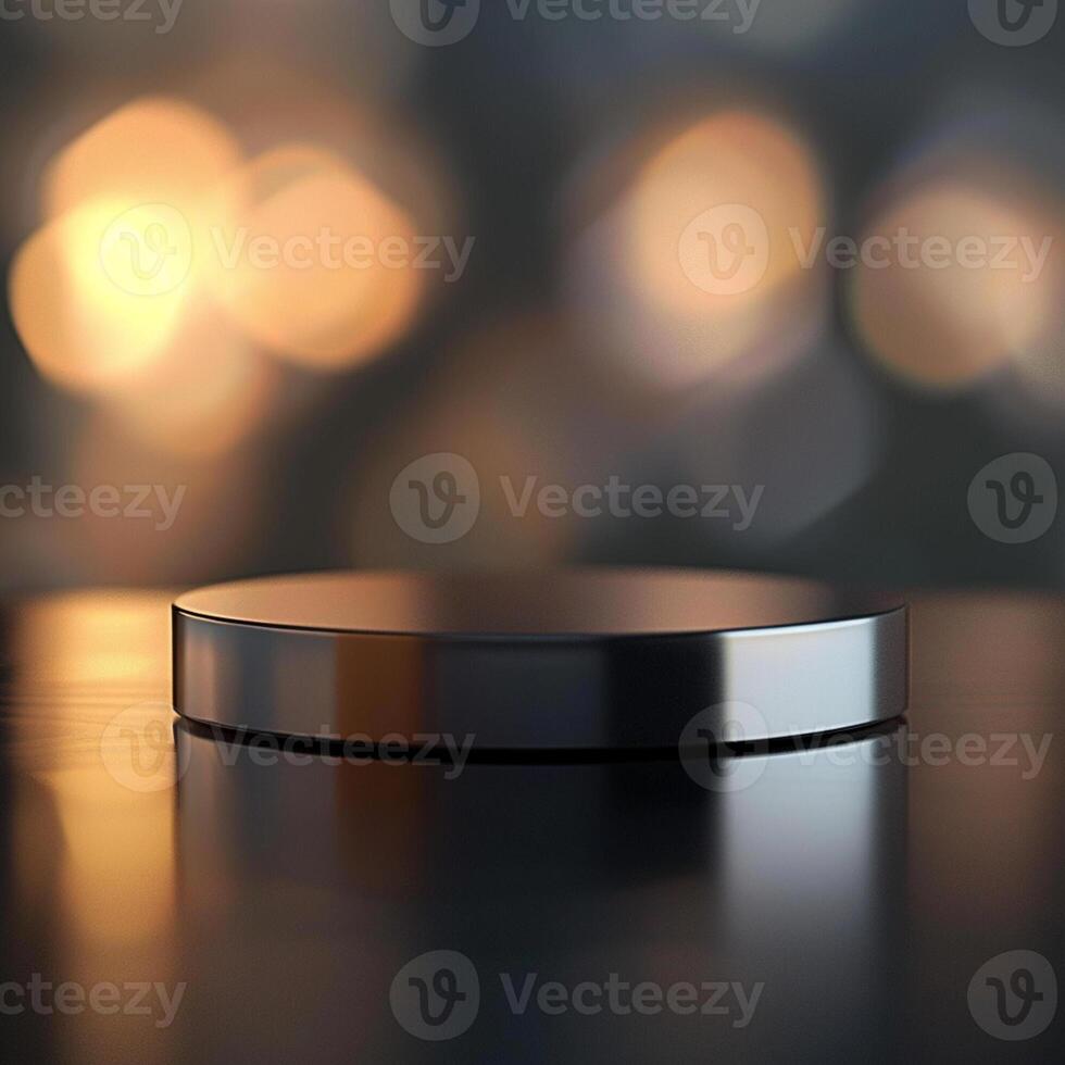 A black and silver object on a table photo