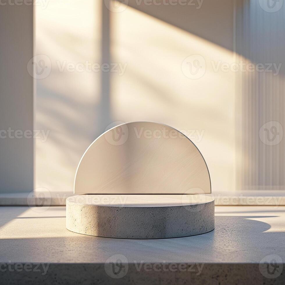 A white circular object sitting on a concrete floor photo
