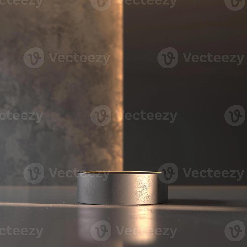A ring sitting on a table in front of a wall photo