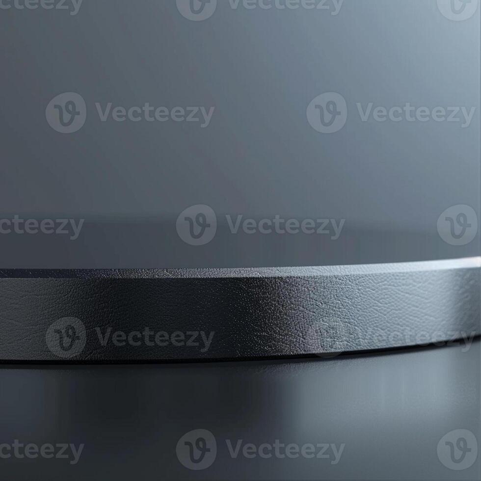 A black table with a silver edge photo