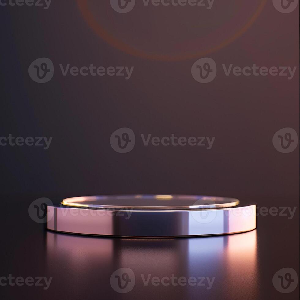 A ring on a table with a light shining on it photo