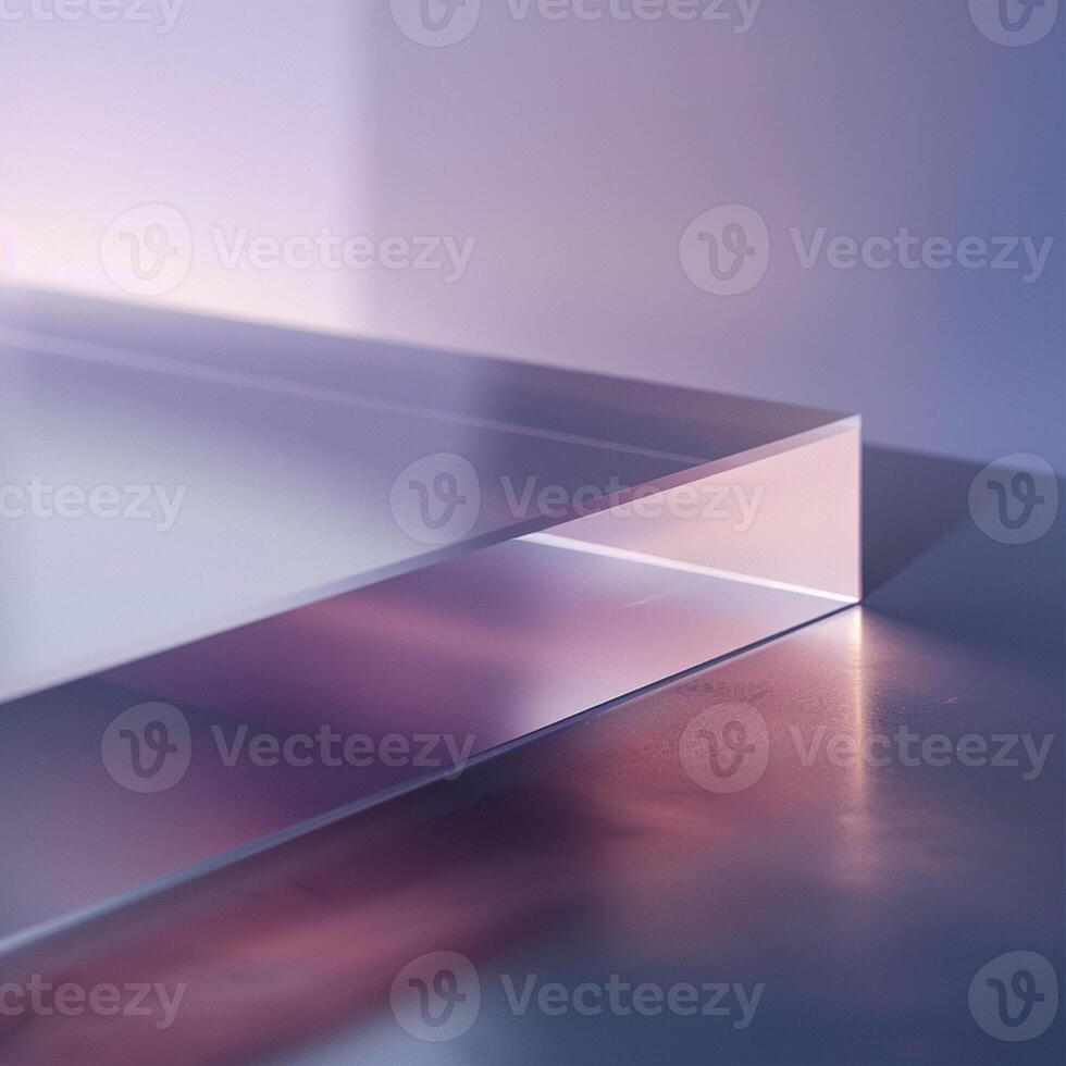A glass table with a light shining on it photo