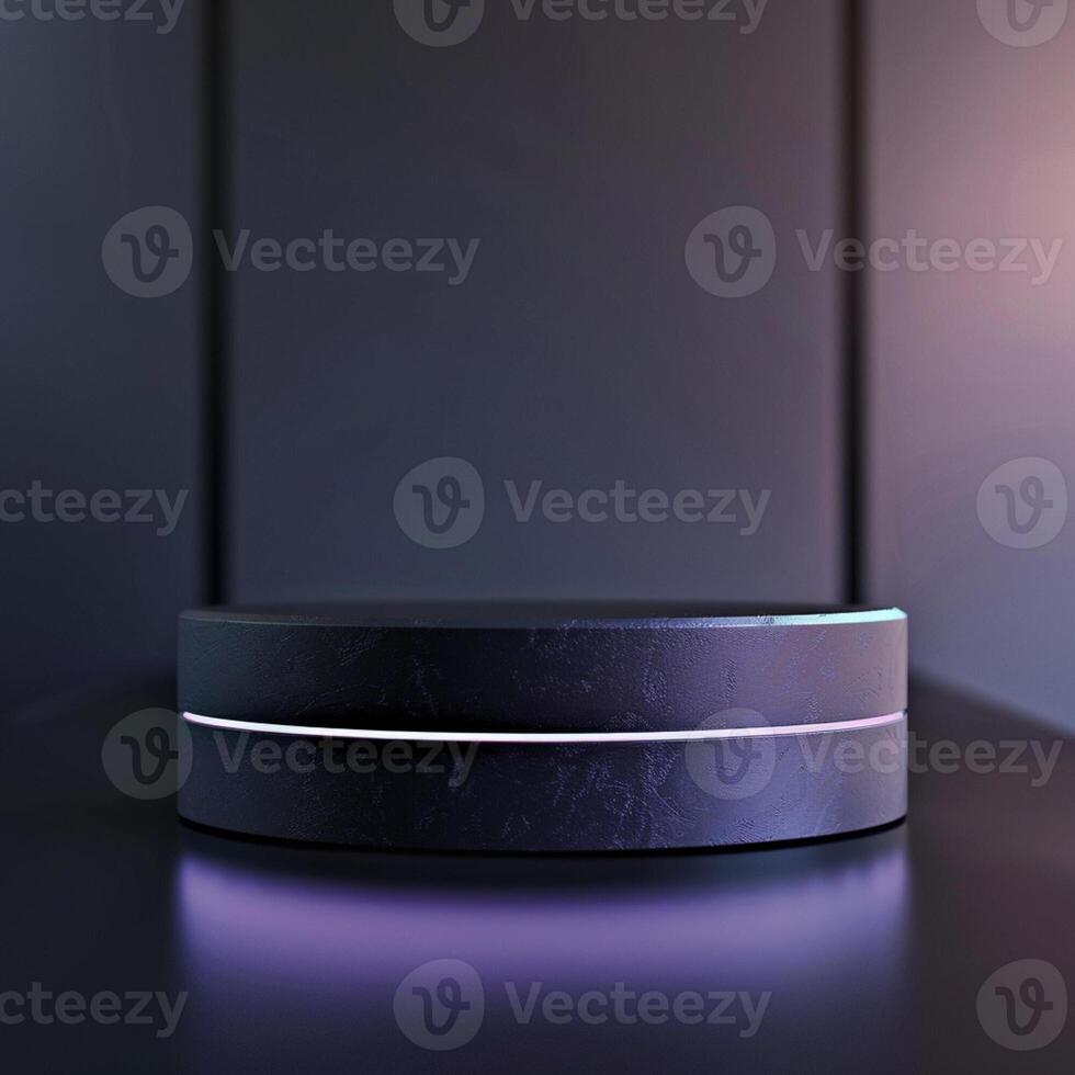 A black circular object sitting on a table photo