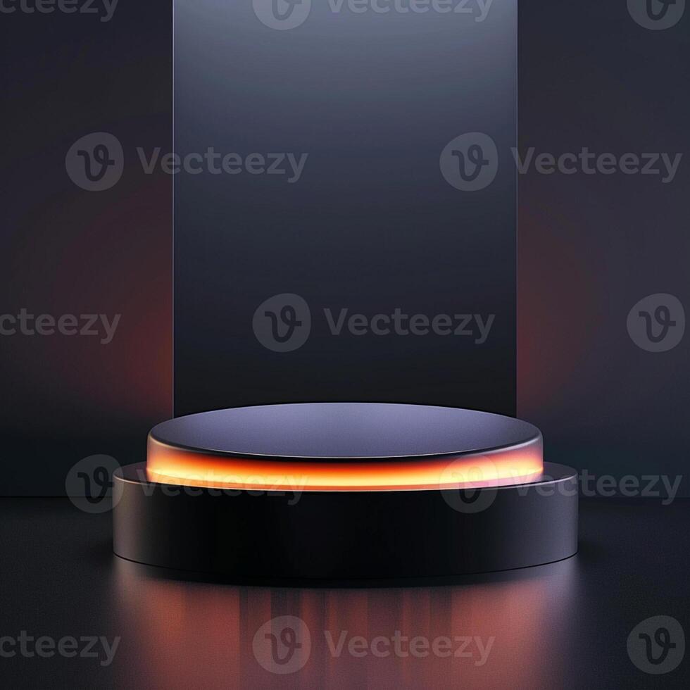An empty podium with a glowing light on it photo