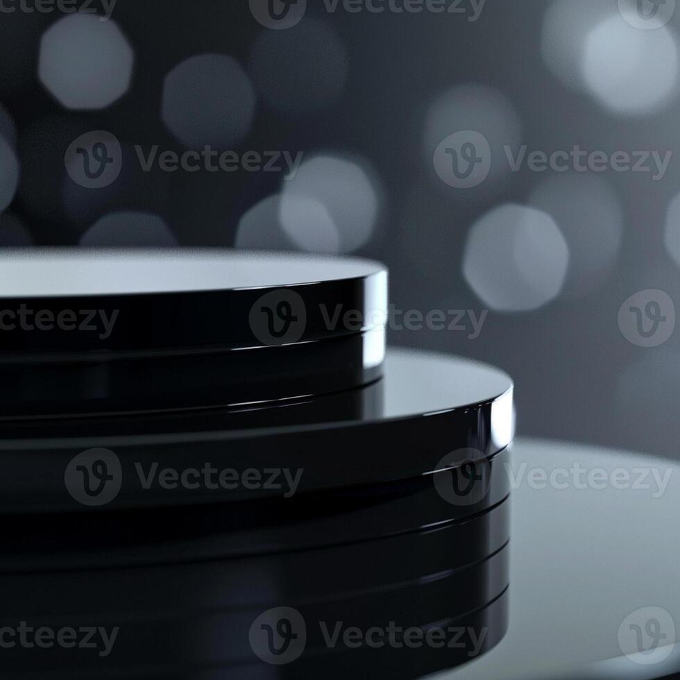 Black and white abstract background with bokeh effect photo