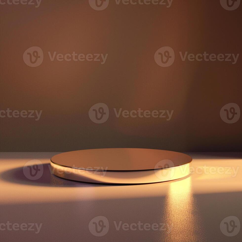 A round table with a light shining on it photo
