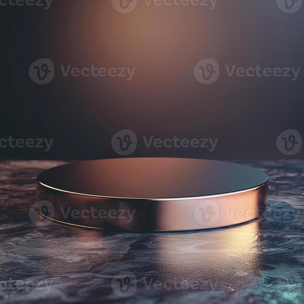 A round metal object on a table photo