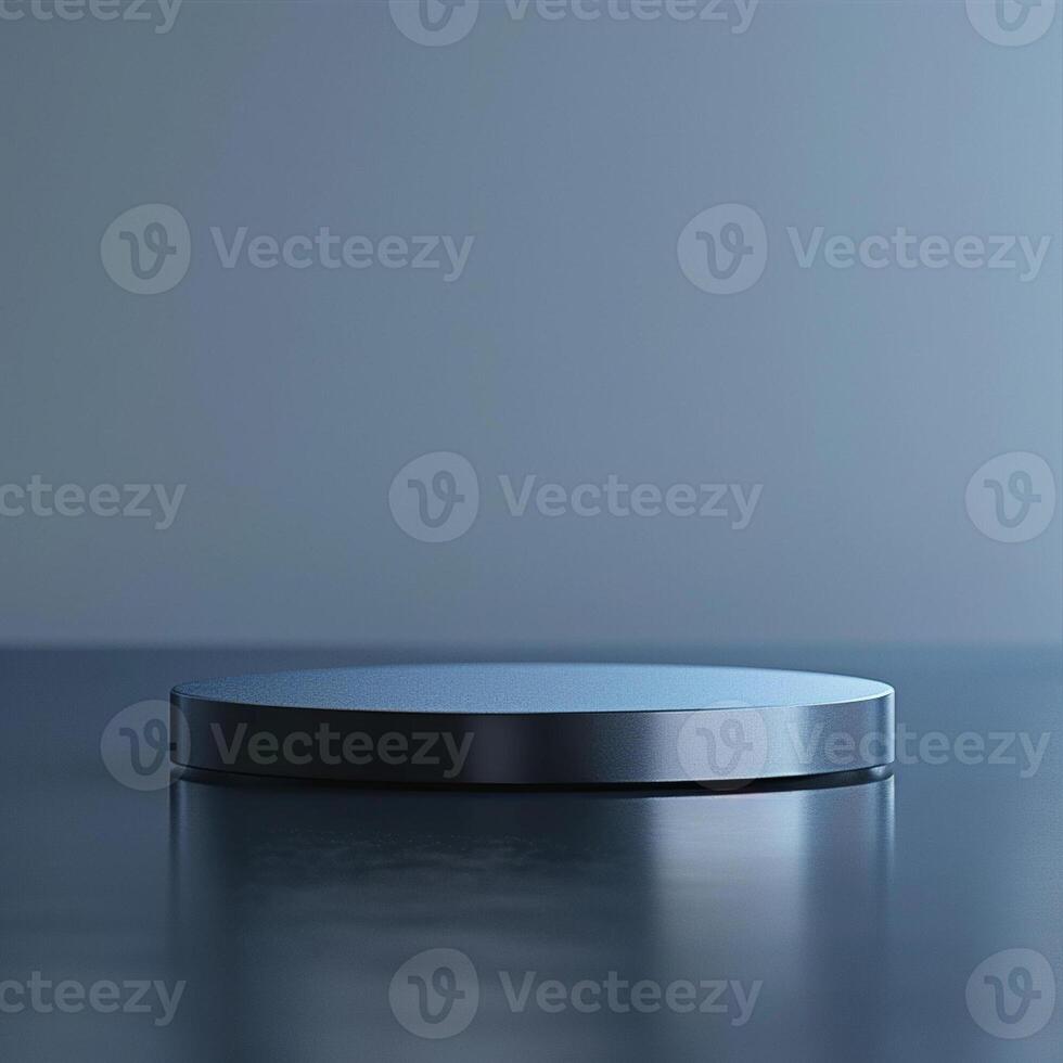 A round table with a black surface on a table photo