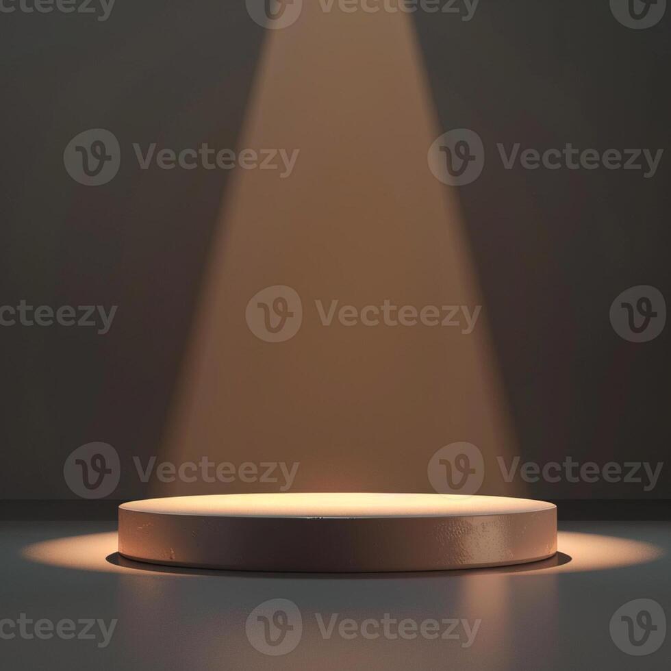An empty podium with a spotlight shining on it photo