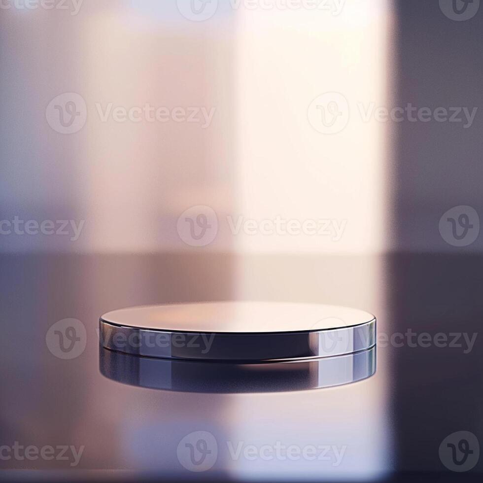A round object sitting on a table in front of a window photo