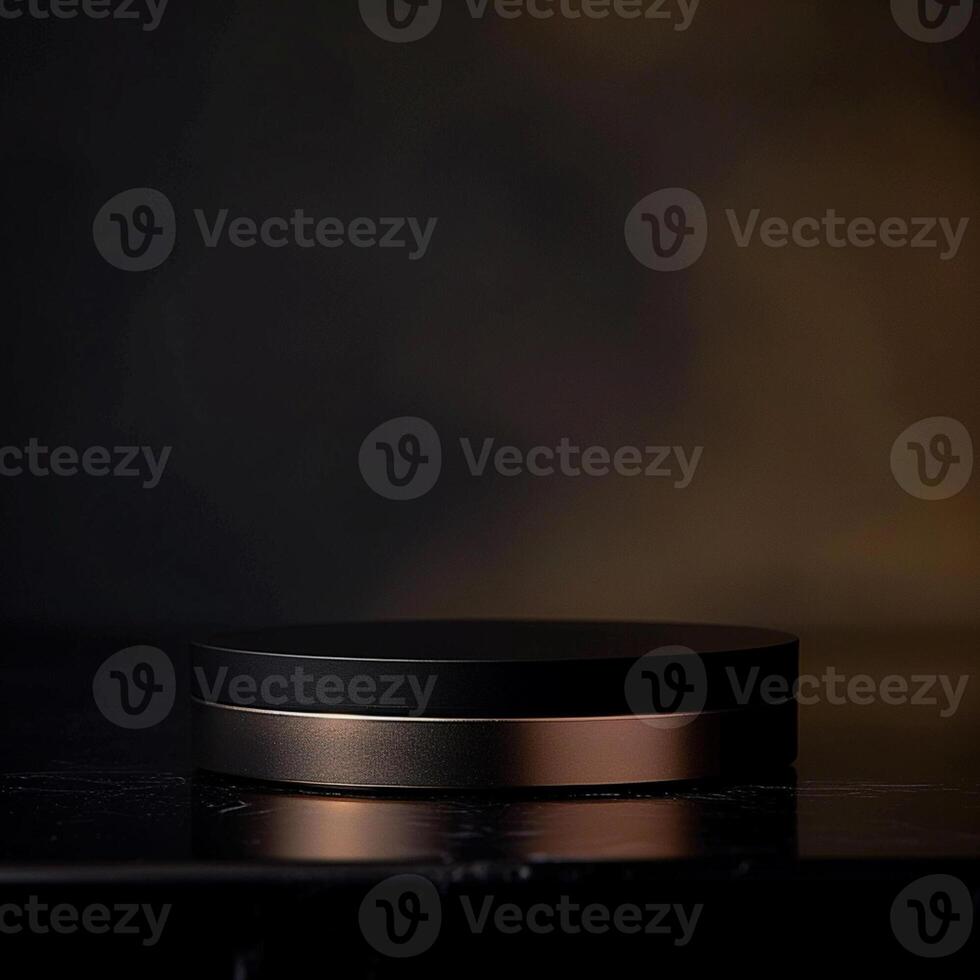 A black and gold box sitting on a table photo