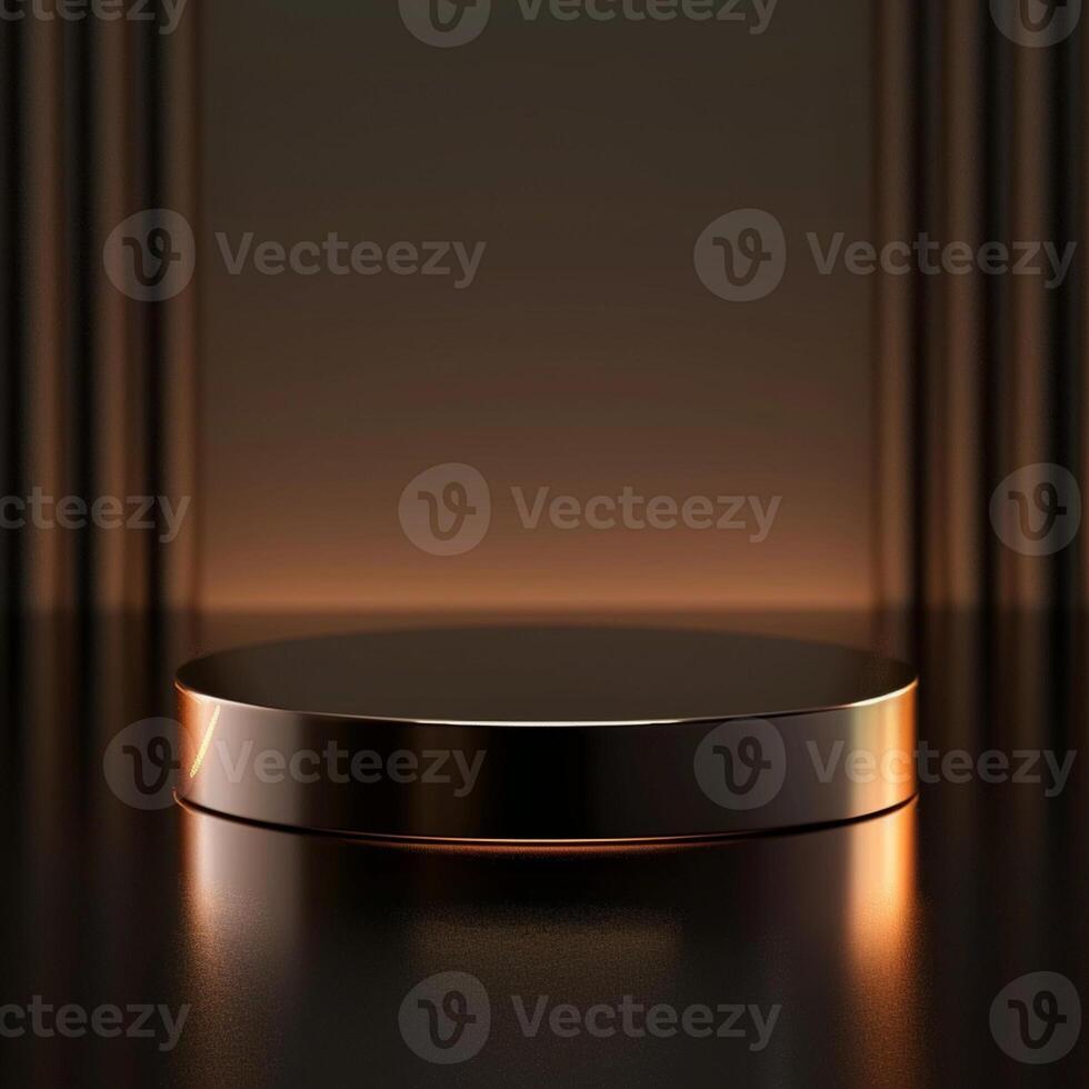 3d render of a podium on a dark background photo