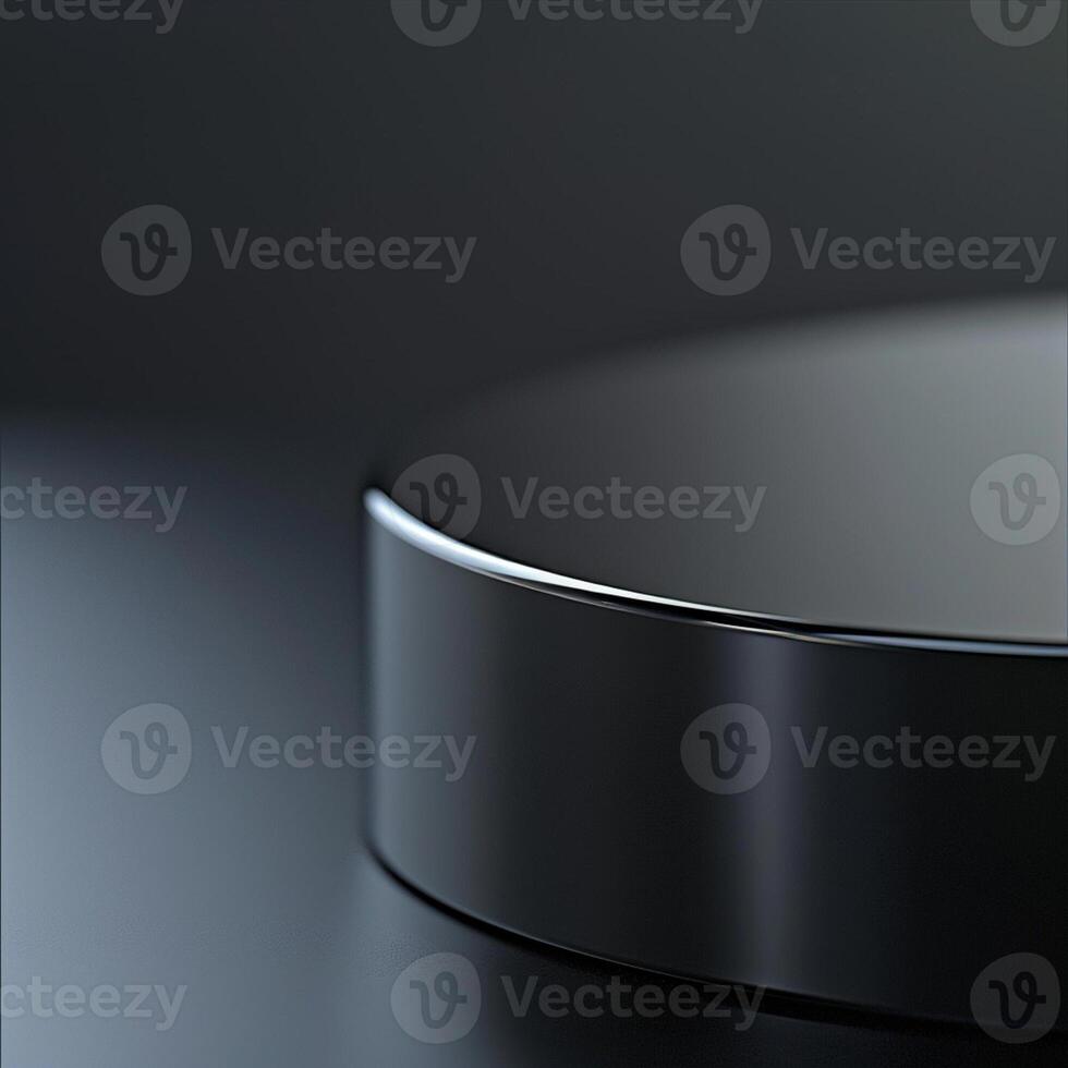 A black object on a table with a dark background photo