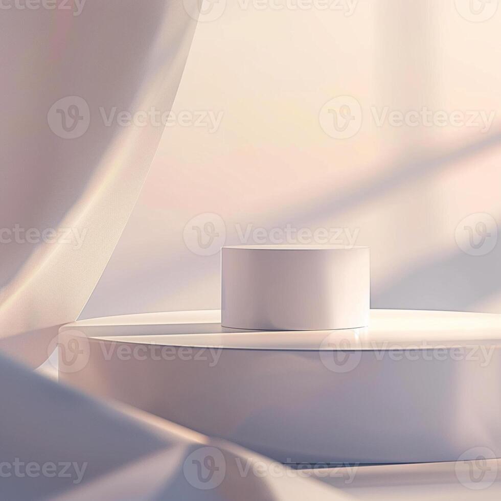 A white table with a white object on it photo