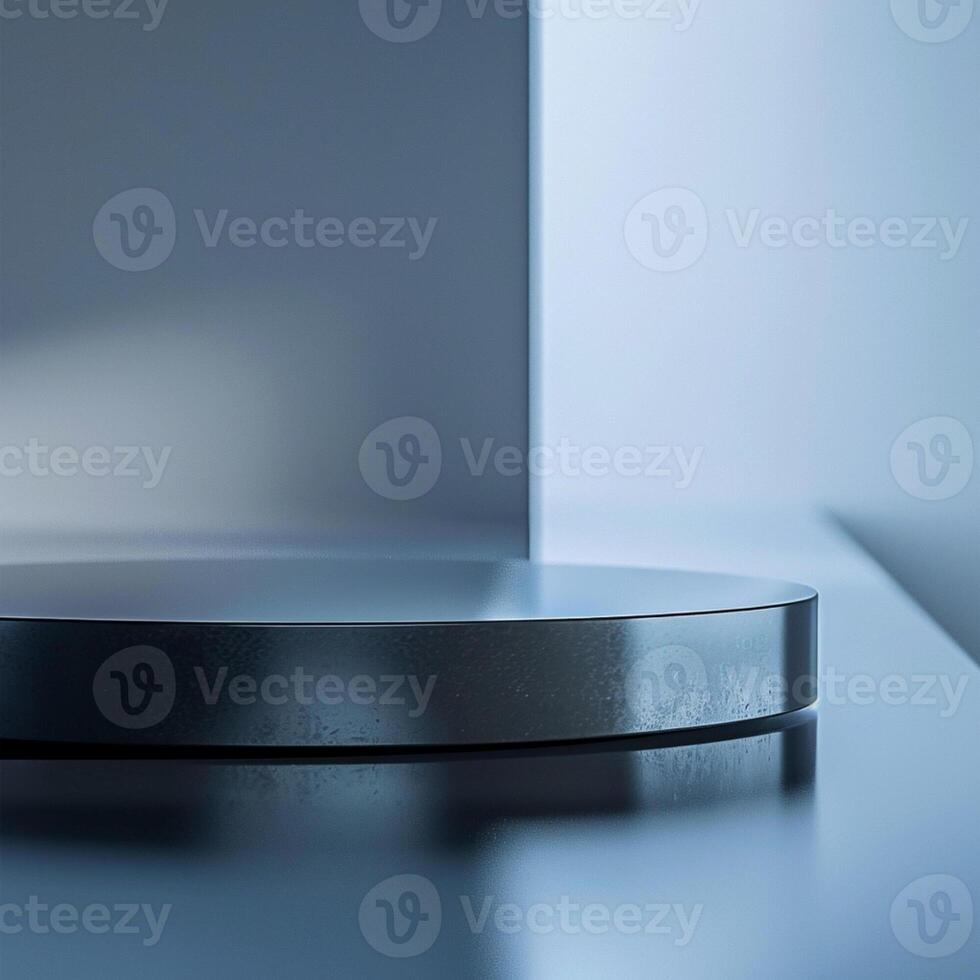 A black circular object sitting on top of a table photo