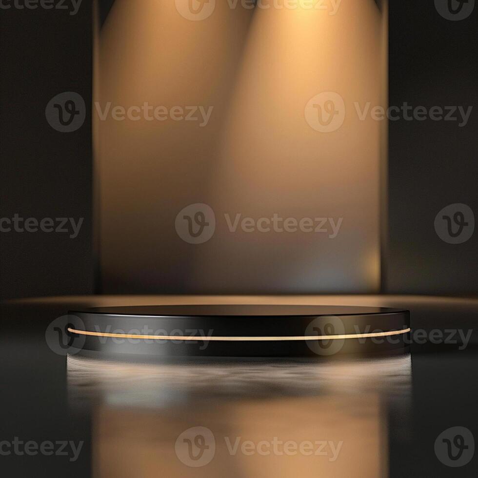 An empty podium with lights on it photo