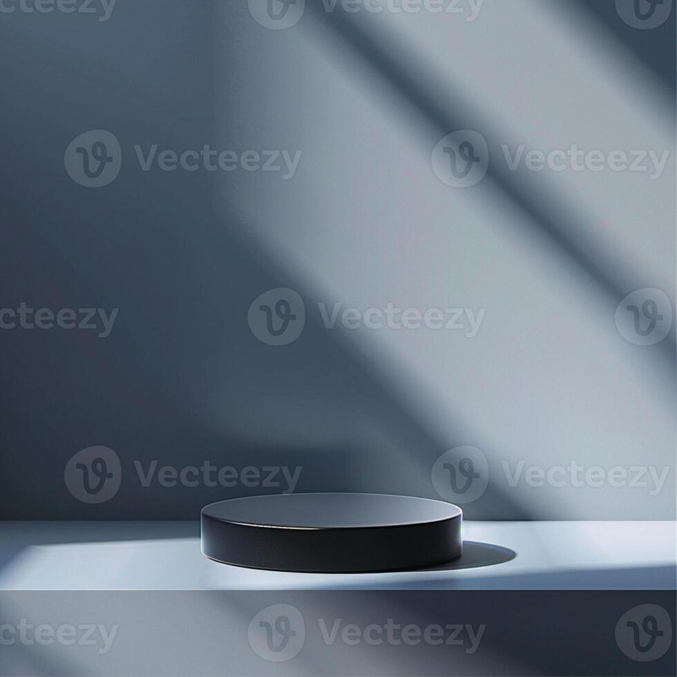 A black object sitting on a shelf in front of a window photo