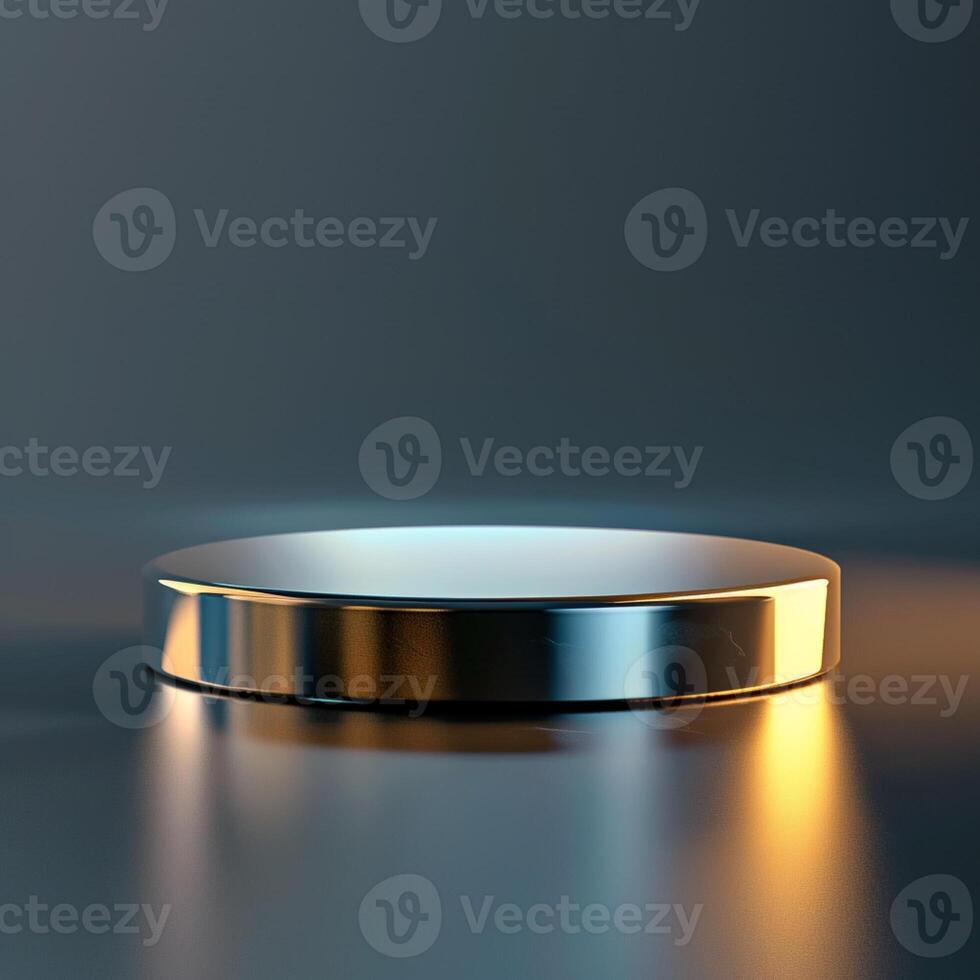 A round metal object on a table photo