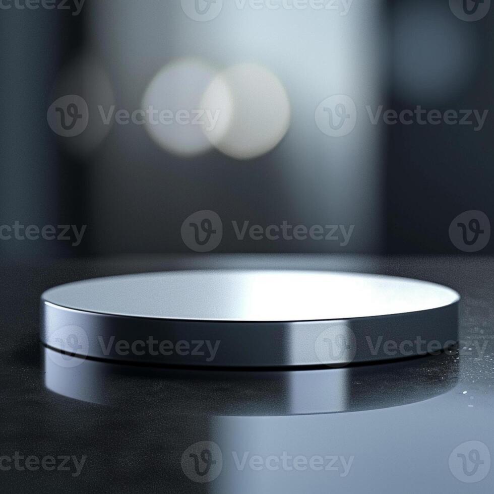 A round object on a table with a blurry background photo