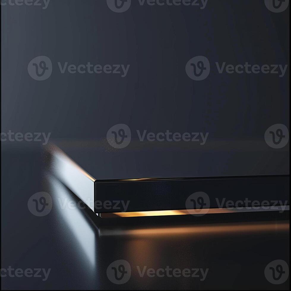 A black and silver object on a table photo