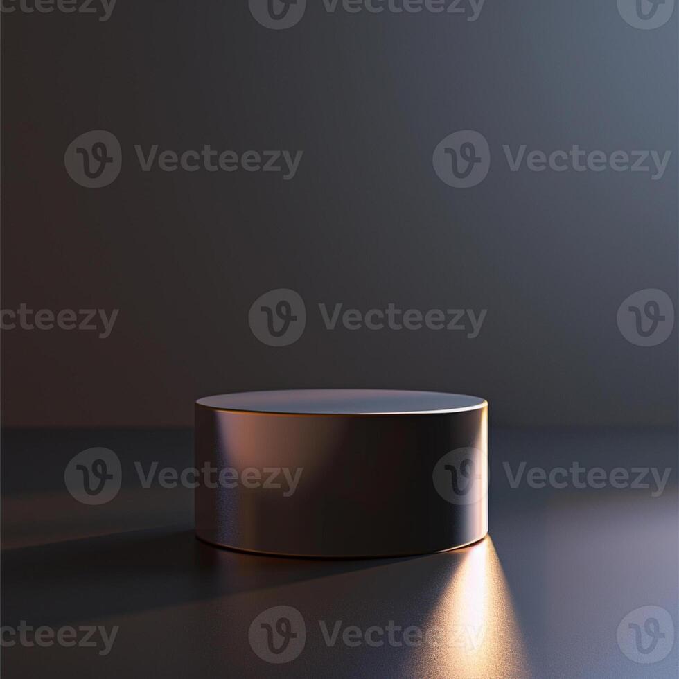 A round table with a light shining on it photo