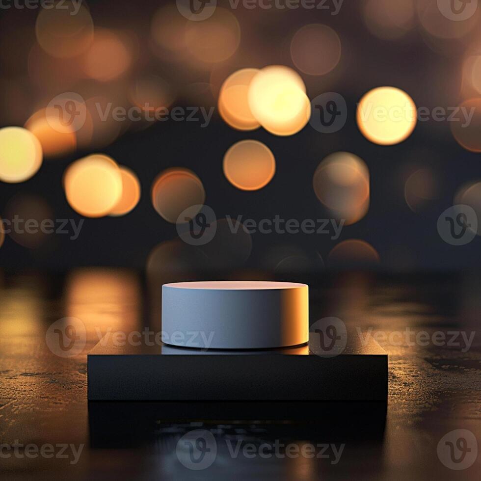 A white object on a black surface with a blurred background photo