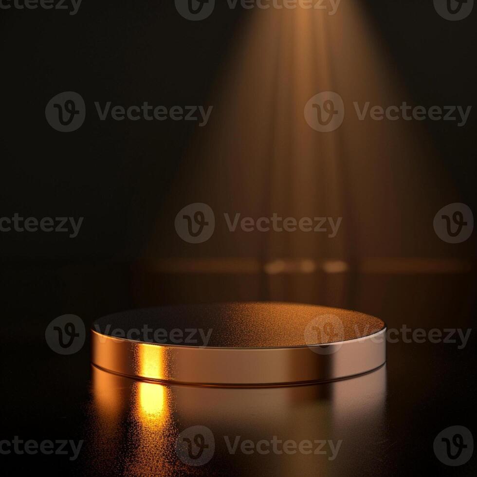 An empty podium with a spotlight shining on it photo