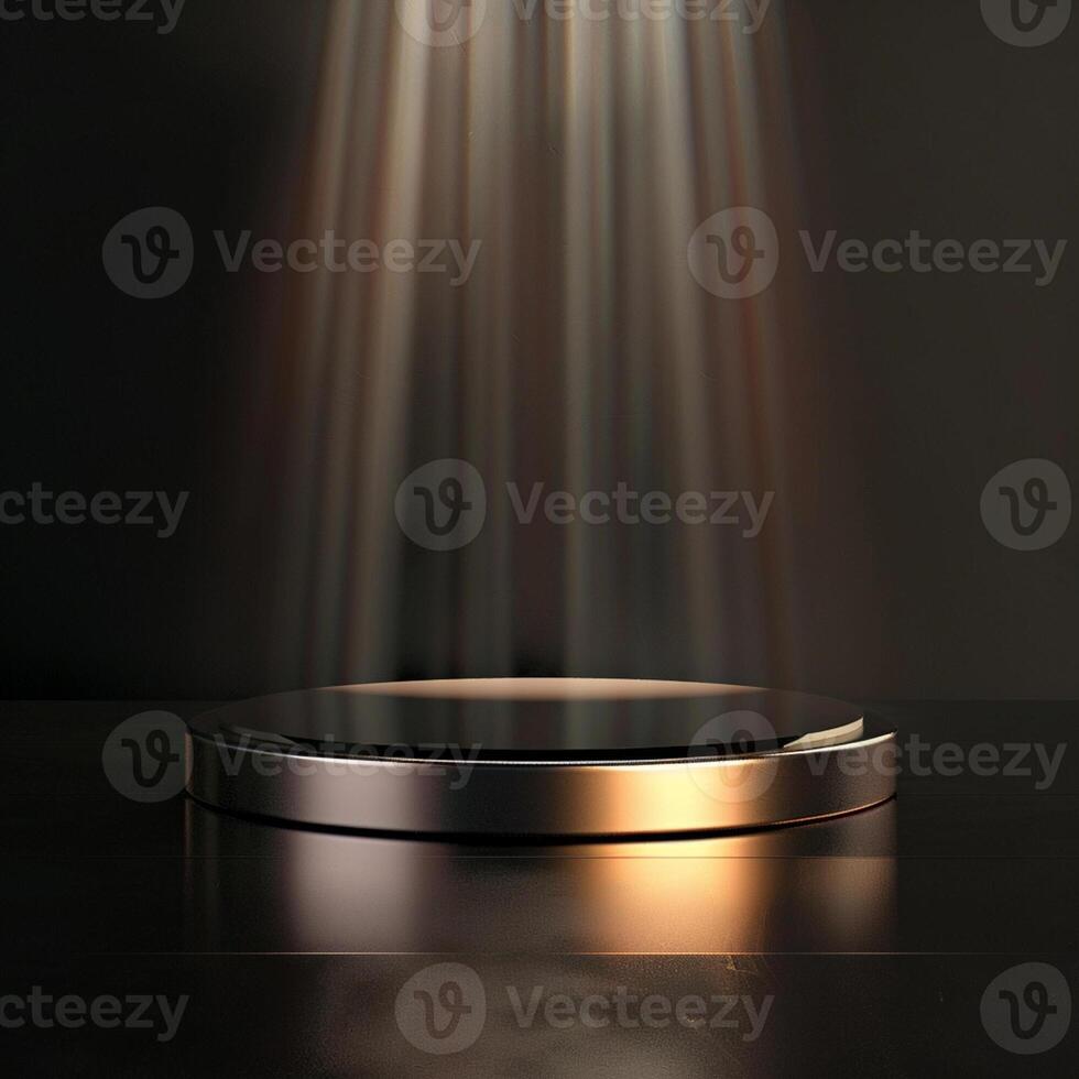 A podium with light shining from the top photo