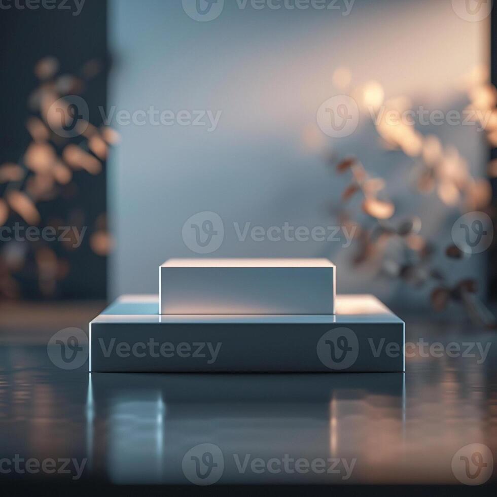 A white box sitting on top of a table photo