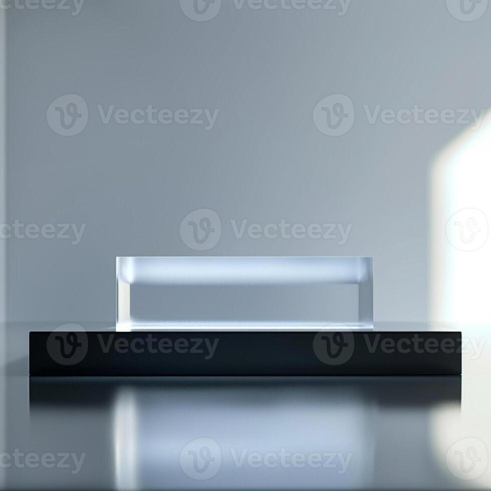 A white table with a light on it photo