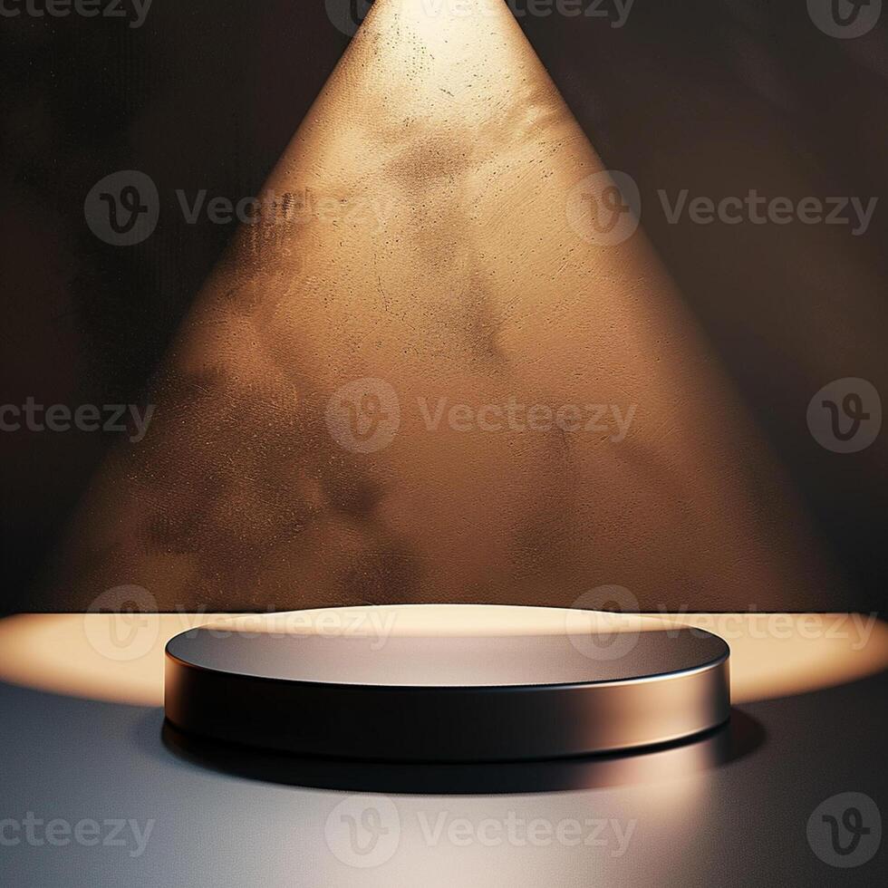 An empty podium with a spotlight shining on it photo