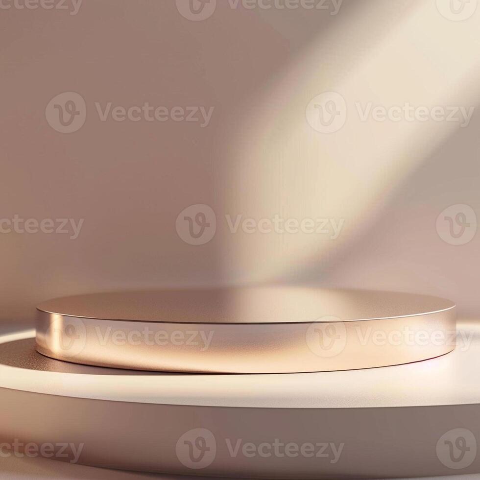 A round table with a white surface and a light photo