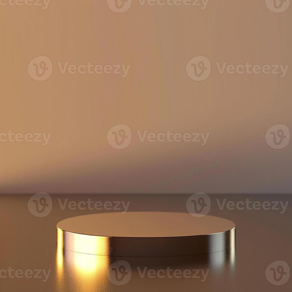 3d render of a round podium on a table photo